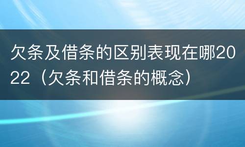 欠条及借条的区别表现在哪2022（欠条和借条的概念）