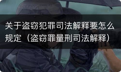 关于盗窃犯罪司法解释要怎么规定（盗窃罪量刑司法解释）