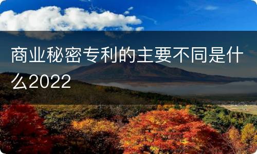 商业秘密专利的主要不同是什么2022