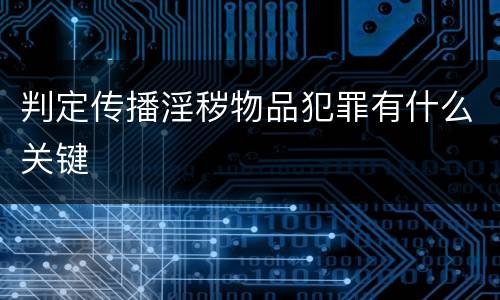 判定传播淫秽物品犯罪有什么关键