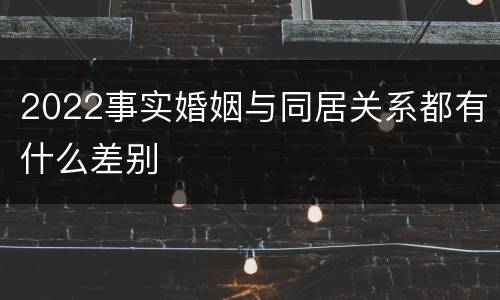 2022事实婚姻与同居关系都有什么差别