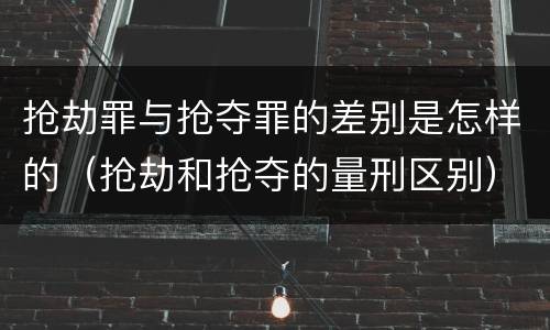 抢劫罪与抢夺罪的差别是怎样的（抢劫和抢夺的量刑区别）