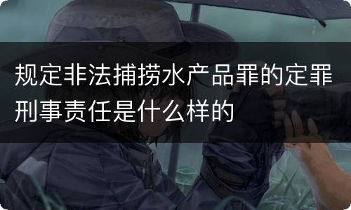 规定非法捕捞水产品罪的定罪刑事责任是什么样的