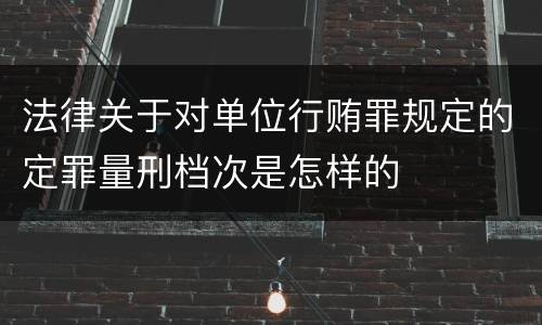 法律关于对单位行贿罪规定的定罪量刑档次是怎样的