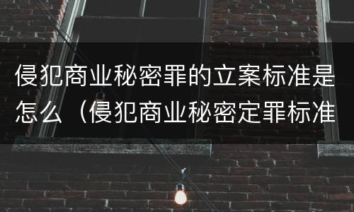 侵犯商业秘密罪的立案标准是怎么（侵犯商业秘密定罪标准）