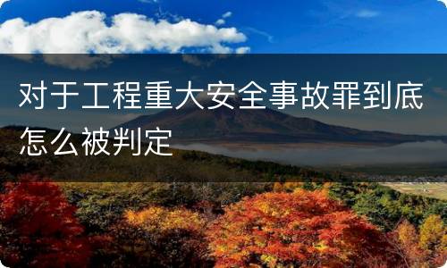 对于工程重大安全事故罪到底怎么被判定