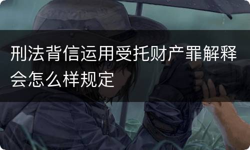 刑法背信运用受托财产罪解释会怎么样规定