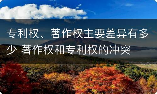 专利权、著作权主要差异有多少 著作权和专利权的冲突