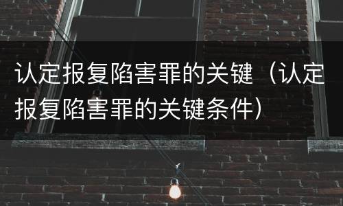 认定报复陷害罪的关键（认定报复陷害罪的关键条件）