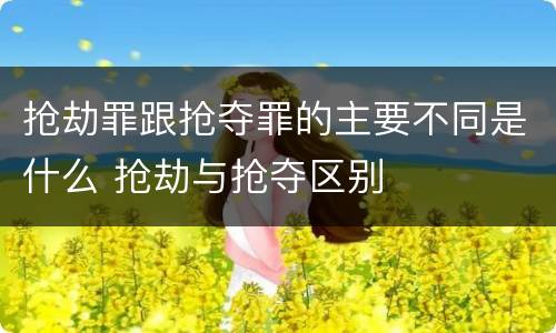 抢劫罪跟抢夺罪的主要不同是什么 抢劫与抢夺区别
