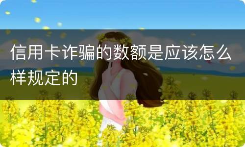 信用卡诈骗的数额是应该怎么样规定的