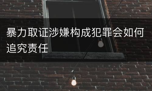 暴力取证涉嫌构成犯罪会如何追究责任