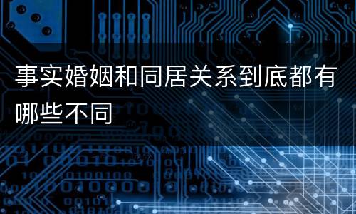 事实婚姻和同居关系到底都有哪些不同