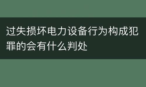 过失损坏电力设备行为构成犯罪的会有什么判处