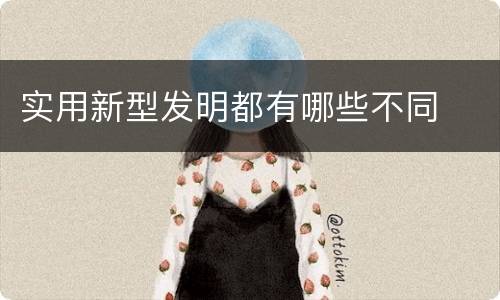 实用新型发明都有哪些不同