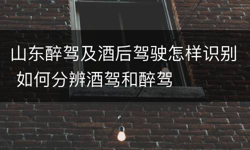 山东醉驾及酒后驾驶怎样识别 如何分辨酒驾和醉驾