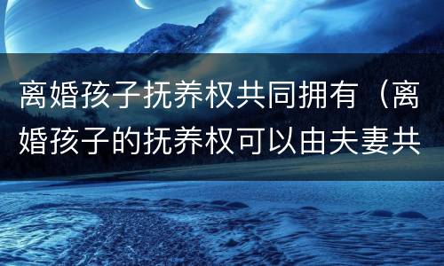 离婚孩子抚养权共同拥有（离婚孩子的抚养权可以由夫妻共同抚养么）