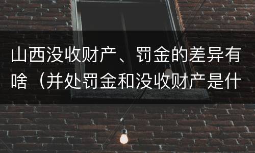山西没收财产、罚金的差异有啥（并处罚金和没收财产是什么意思）