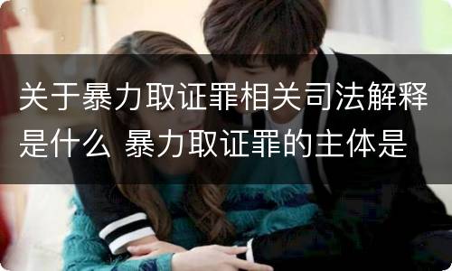 关于暴力取证罪相关司法解释是什么 暴力取证罪的主体是