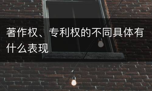 著作权、专利权的不同具体有什么表现
