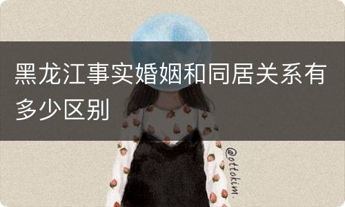 黑龙江事实婚姻和同居关系有多少区别