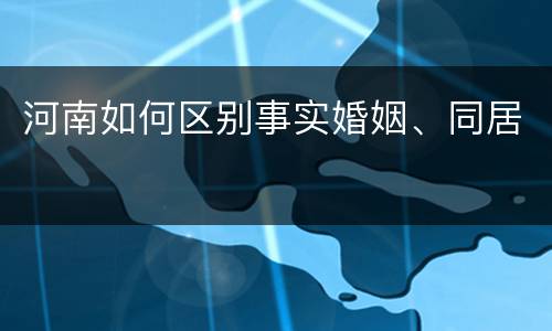 河南如何区别事实婚姻、同居