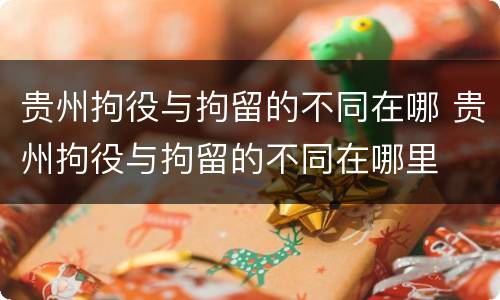 贵州拘役与拘留的不同在哪 贵州拘役与拘留的不同在哪里