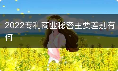2022专利商业秘密主要差别有何