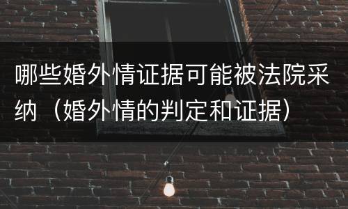 哪些婚外情证据可能被法院采纳（婚外情的判定和证据）
