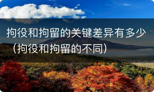 拘役和拘留的关键差异有多少（拘役和拘留的不同）
