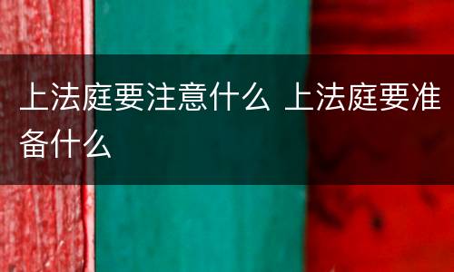 上法庭要注意什么 上法庭要准备什么