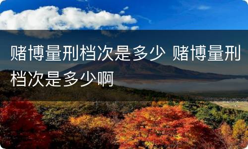 赌博量刑档次是多少 赌博量刑档次是多少啊