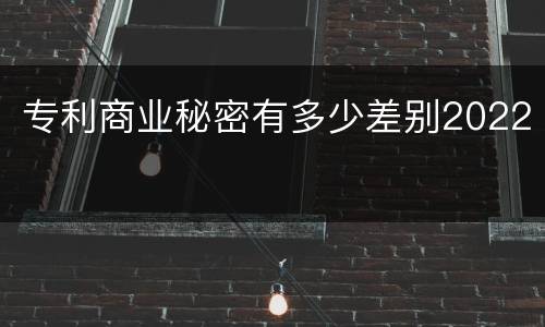专利商业秘密有多少差别2022