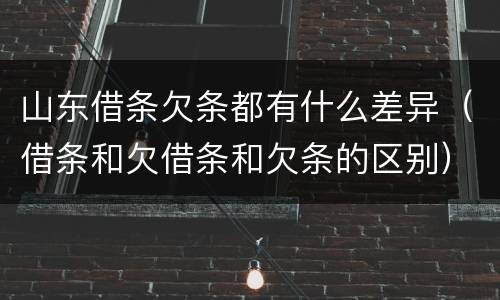 山东借条欠条都有什么差异（借条和欠借条和欠条的区别）