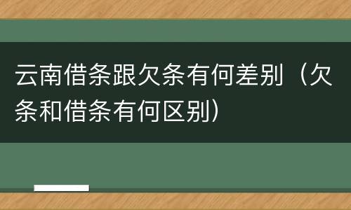 云南借条跟欠条有何差别（欠条和借条有何区别）