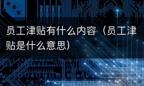 员工津贴有什么内容（员工津贴是什么意思）