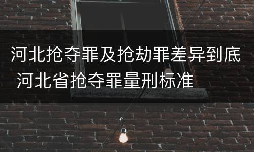 河北抢夺罪及抢劫罪差异到底 河北省抢夺罪量刑标准