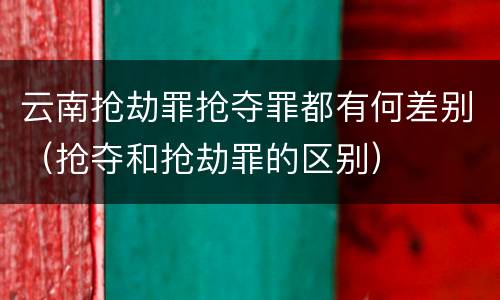云南抢劫罪抢夺罪都有何差别（抢夺和抢劫罪的区别）