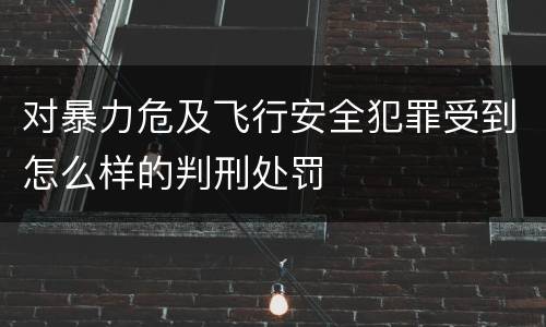 对暴力危及飞行安全犯罪受到怎么样的判刑处罚