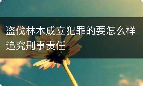 盗伐林木成立犯罪的要怎么样追究刑事责任