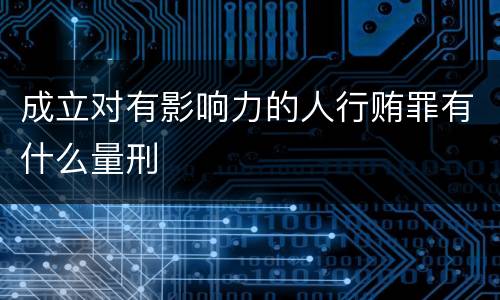 成立对有影响力的人行贿罪有什么量刑