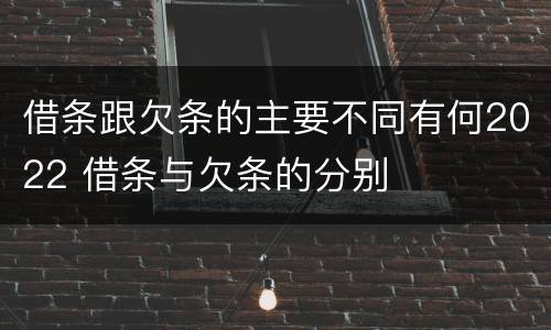 借条跟欠条的主要不同有何2022 借条与欠条的分别
