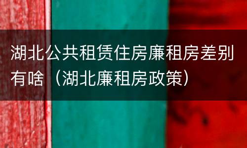 湖北公共租赁住房廉租房差别有啥（湖北廉租房政策）