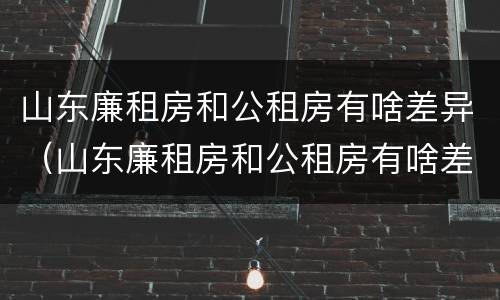 山东廉租房和公租房有啥差异（山东廉租房和公租房有啥差异吗）
