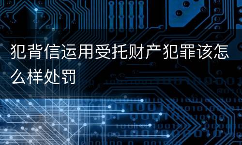 犯背信运用受托财产犯罪该怎么样处罚