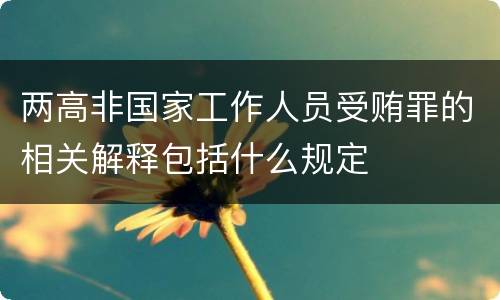 两高非国家工作人员受贿罪的相关解释包括什么规定