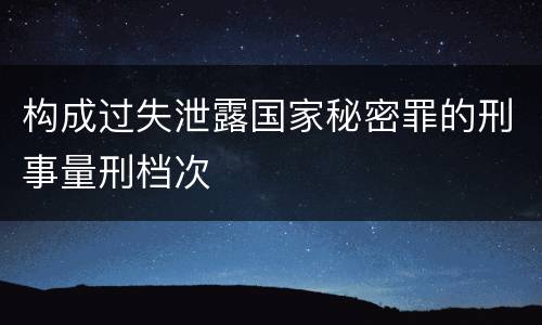 构成过失泄露国家秘密罪的刑事量刑档次