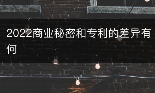 2022商业秘密和专利的差异有何