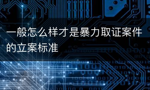 一般怎么样才是暴力取证案件的立案标准