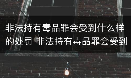 非法持有毒品罪会受到什么样的处罚 非法持有毒品罪会受到什么样的处罚和惩罚